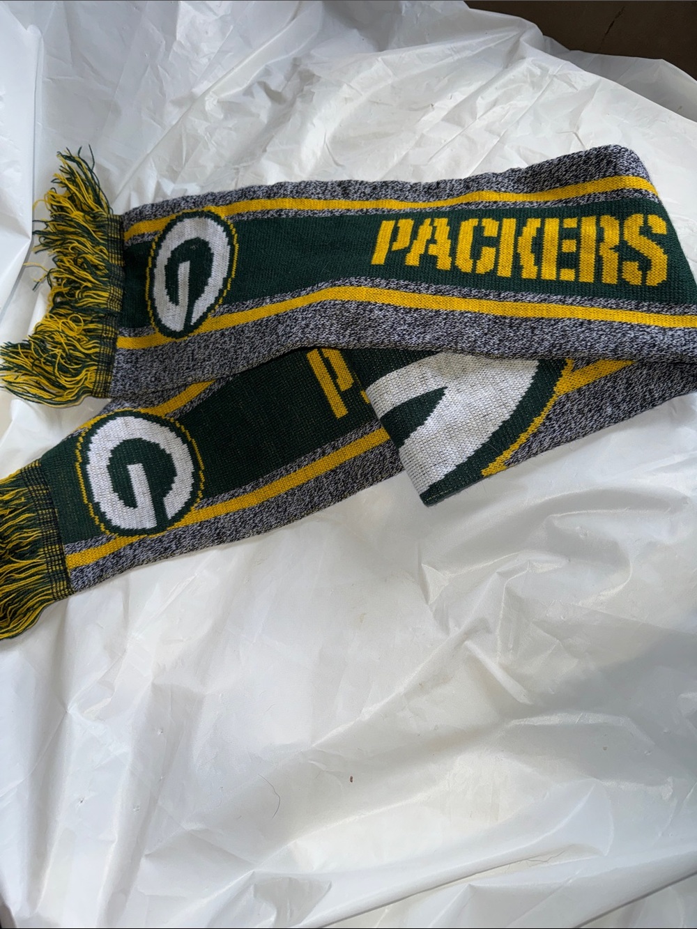 Green Bay Packers Team Scarf - Green, Gold, Gray With Fringes❤️